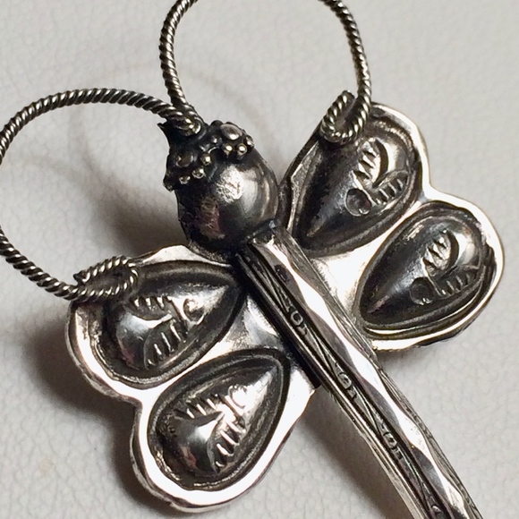 Joe Eby Sterling Dragonfly Pin - Picture 2 of 6